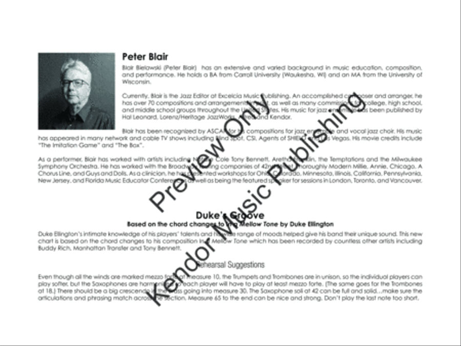 Duke's Groove (Score) Jazz Ensemble scores gallery preview page 3