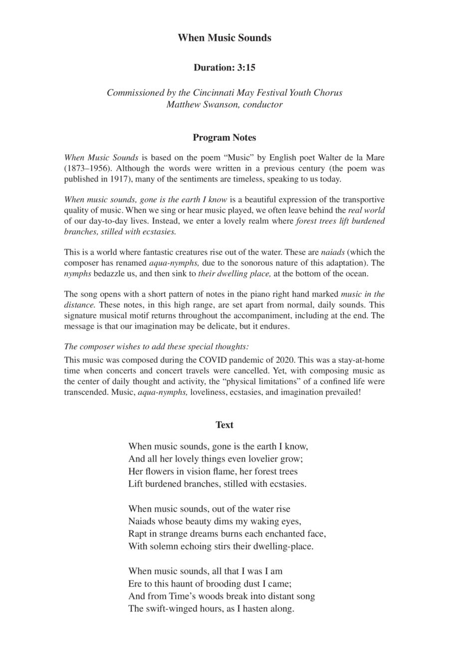 When Music Sounds Divisi scores gallery preview page 1