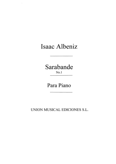 Sarabande From Segunda Suite Ancienne Op.64 Piano
