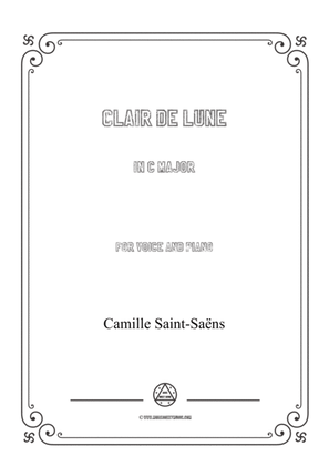 Book cover for Saint-Saëns-Clair de lune in C Major,for Voice and Piano