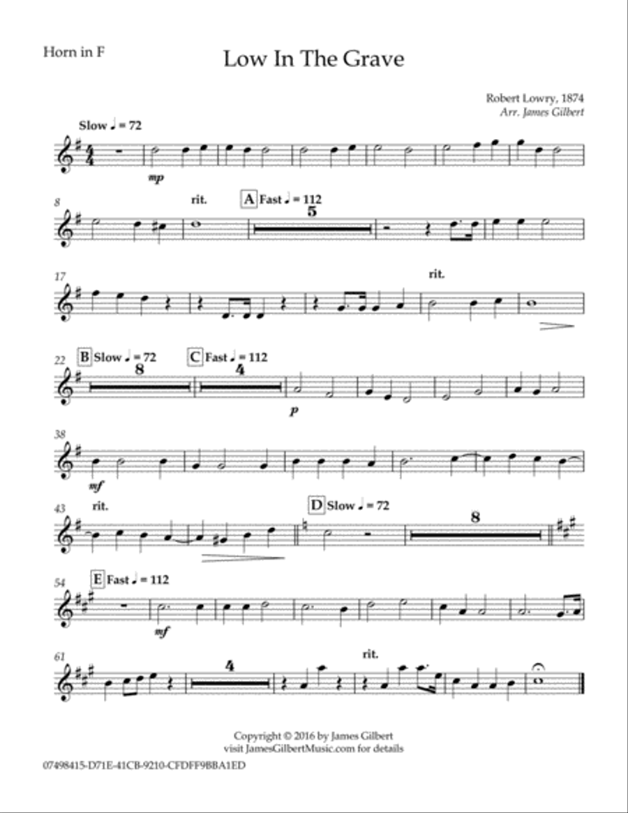 Low In The Grave (Up From The Grave) Concert Band scores gallery preview page 2