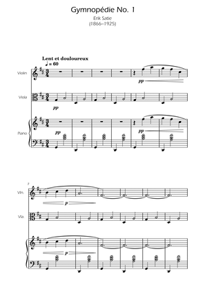 Gymnopedie No. 1 - Violin and Viola Duet w/ Piano