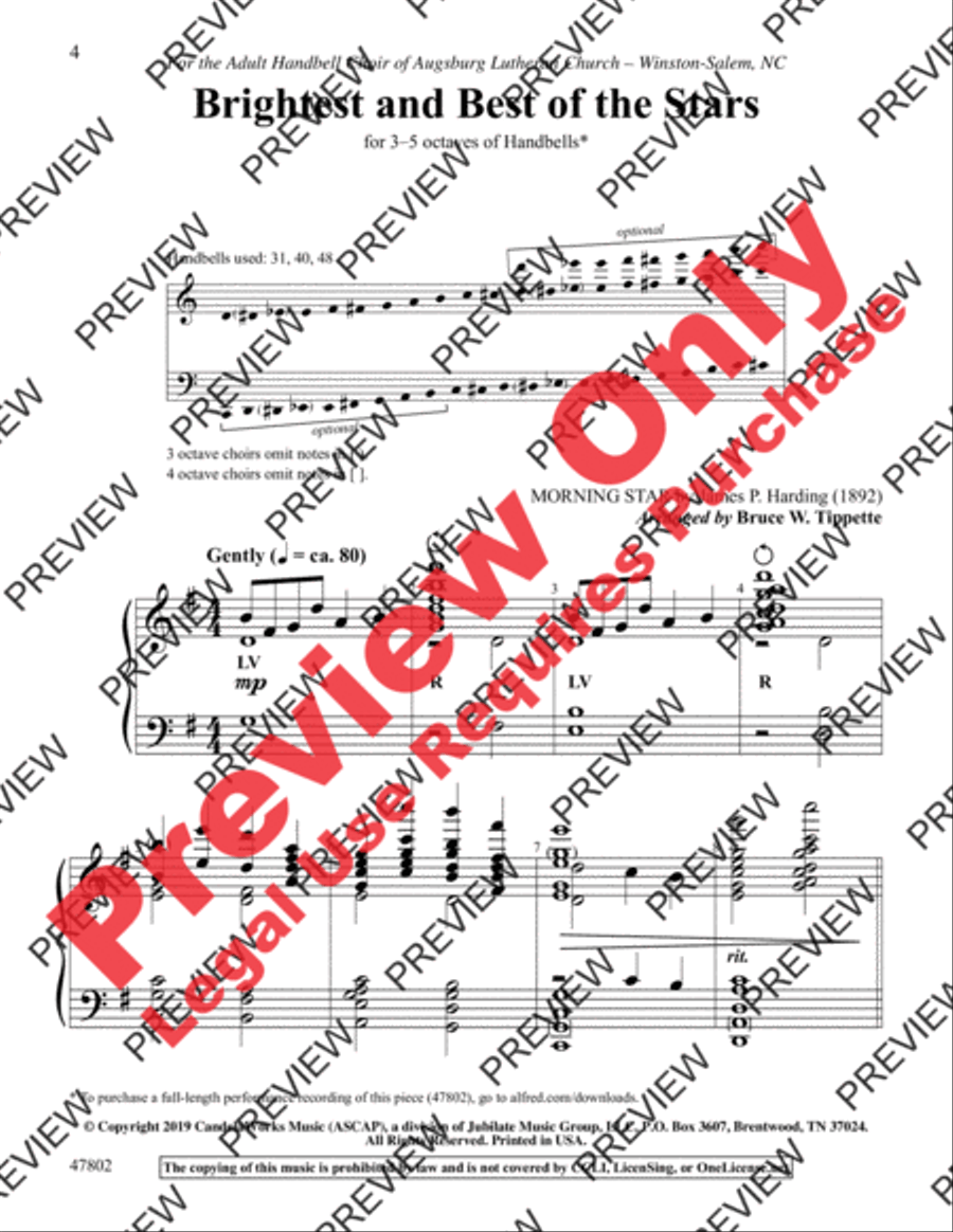 Brightest and Best of the Stars Handbell Choir scores gallery preview page 3