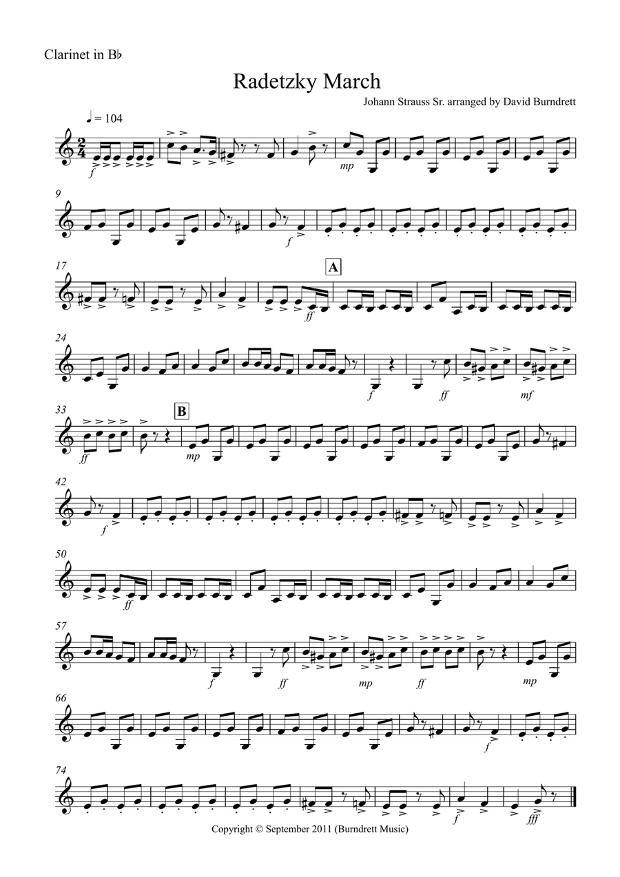Radetzky March for School Wind Band Concert Band scores gallery preview page 6