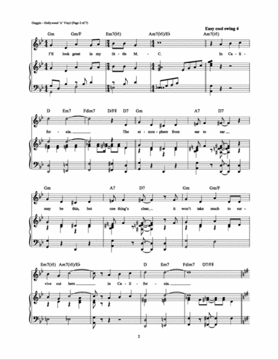 Hollywood 'n' Vinyl Hollywood 'n' Vinyl Piano, Vocal, Guitar scores gallery preview page 2