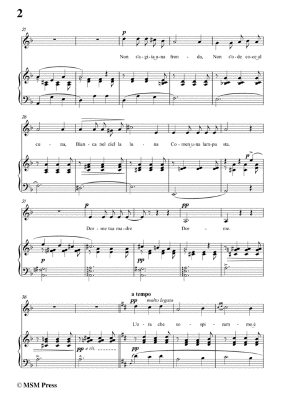 Tosti-Apri! In d minor,for Voice and Piano Voice Solo scores gallery preview page 4