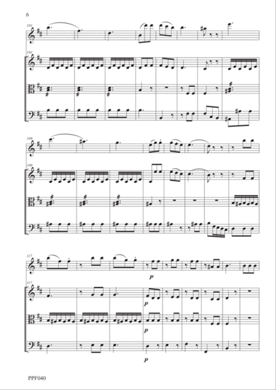 PAISIELLO QUARTET IN D MAJOR OPUS 23 No. 1 for flute, violin, viola & cello Small Ensemble scores gallery preview page 6