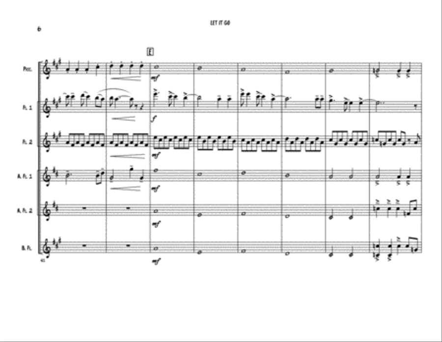 Let It Go (from Frozen) Woodwind Ensemble scores gallery preview page 6