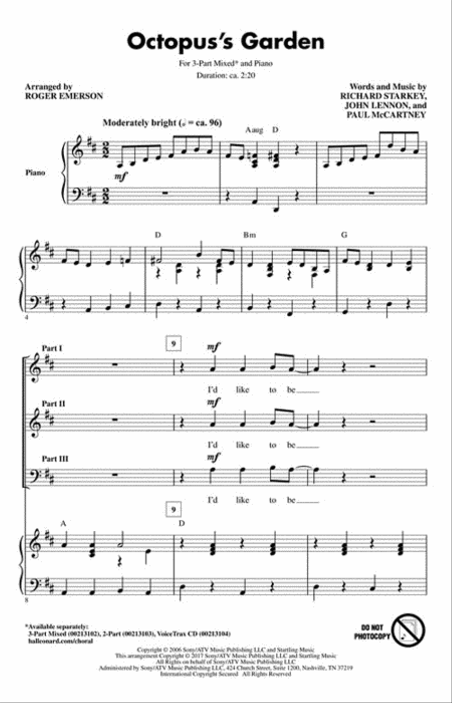 Octopus's Garden Octopus's Garden 3-Part scores gallery preview page 2