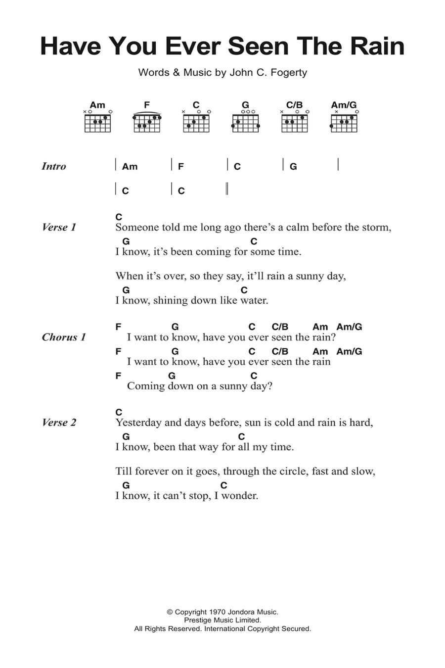 Have You Ever Seen The Rain Guitar scores gallery preview page 1