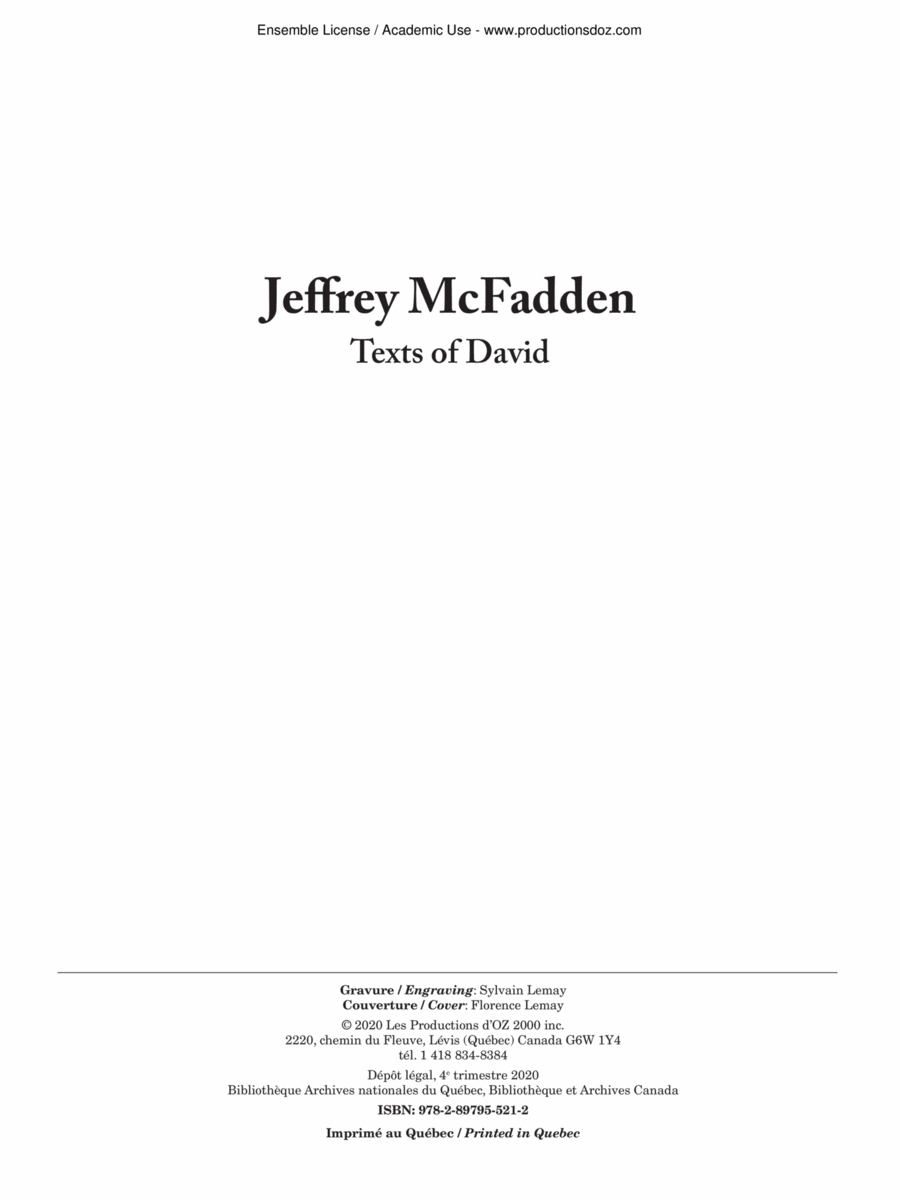 Texts of David Texts of David Classical Guitar scores gallery preview page 1