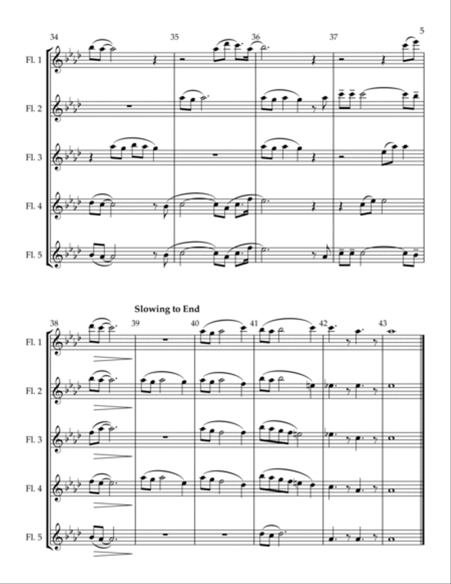 Shenandoah - for flute choir Flute Choir scores gallery preview page 5