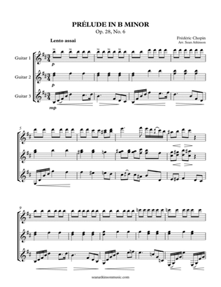 Chopin Prelude in B minor - Guitar Trio