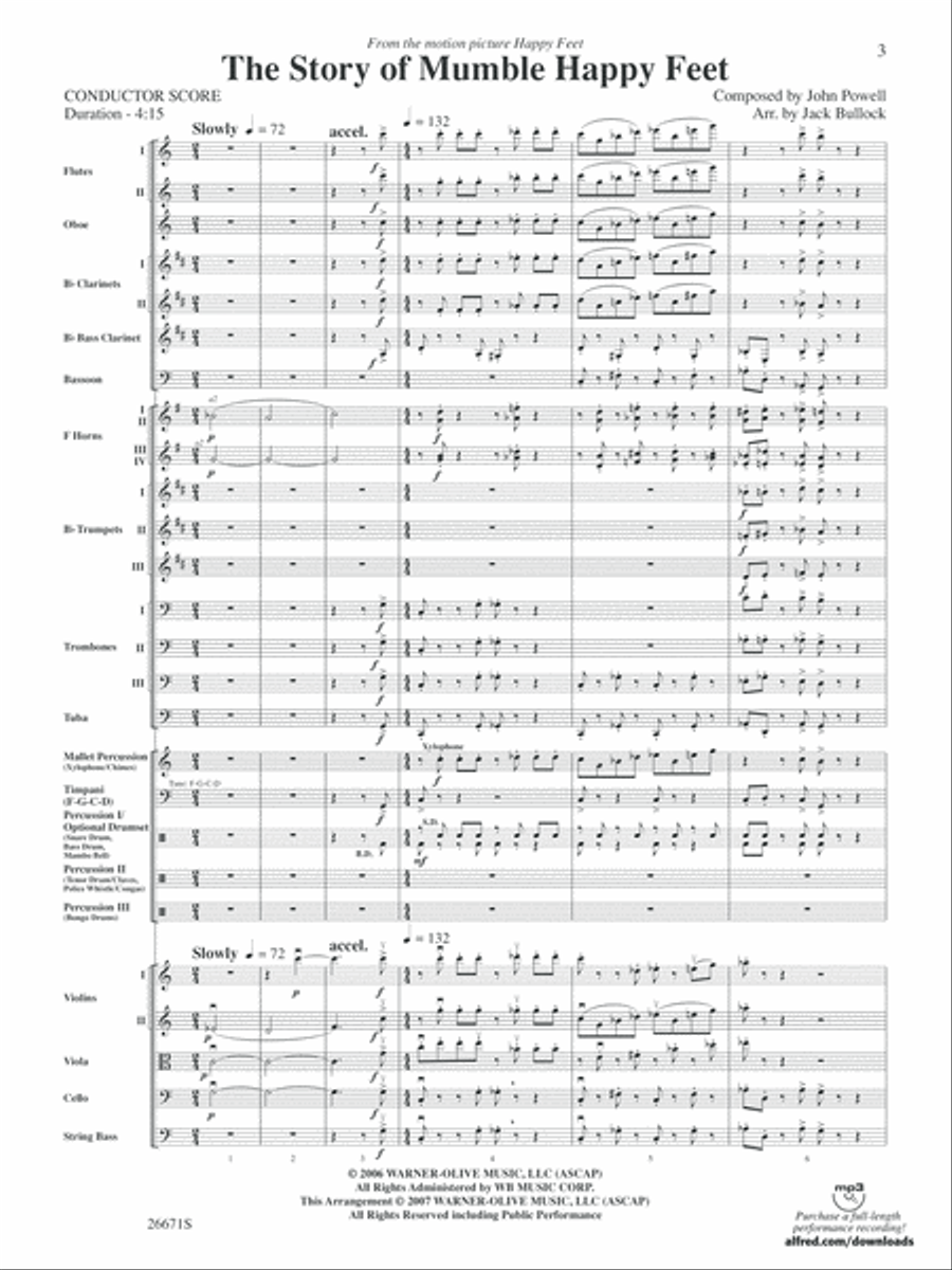 The Story of Mumble Happy Feet: Score Full Orchestra scores gallery preview page 3