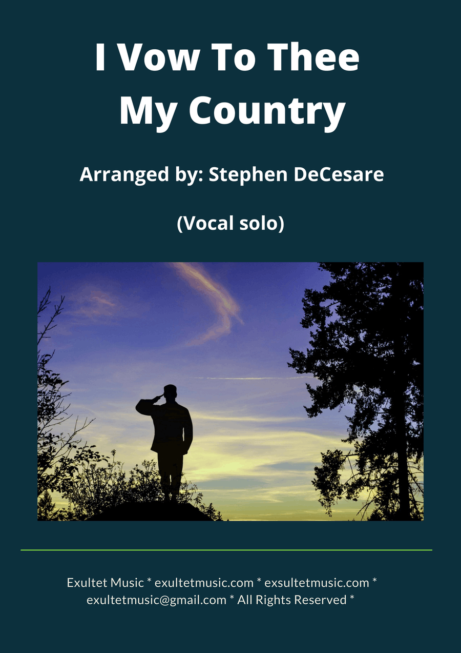 I Vow To Thee My Country (Vocal solo) Piano, Vocal scores gallery preview page 1