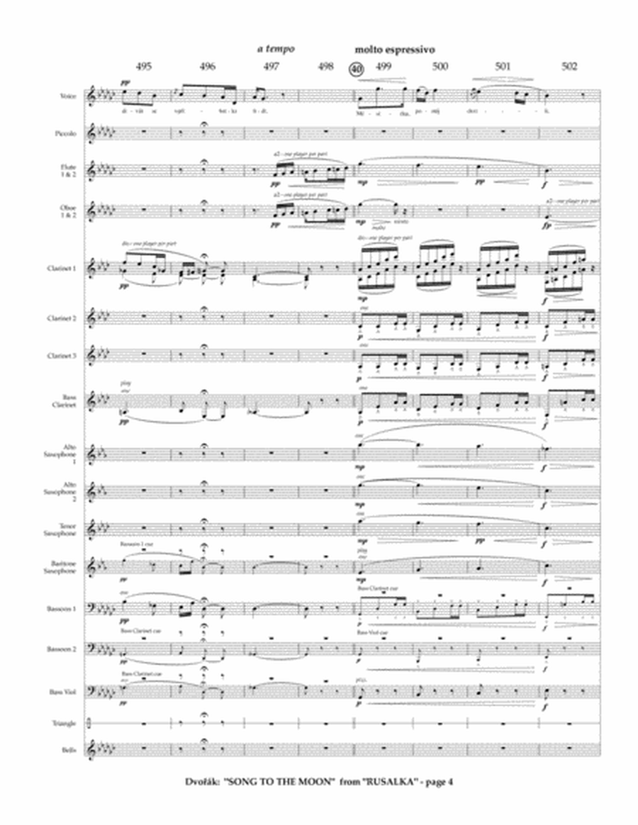 Dvorak: Song To The Moon from RUSALKA for soprano voice and wind ensemble (arr. Reisteter)