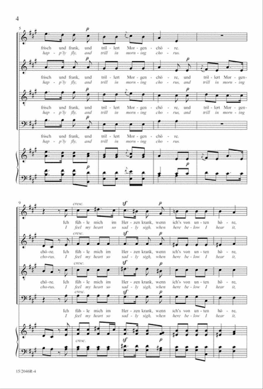 Two Mendelssohn Part Songs: 1. Im Walde 2. Jaglied 4-Part scores gallery preview page 5
