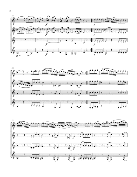 Eine kleine Nachtmusik, K. 525 - ii - Romanze (Guitar Quartet) - Score and Parts image number null