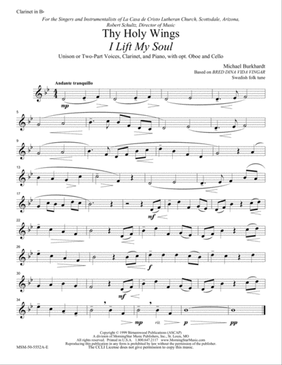 Thy Holy Wings (I Lift My Soul) (Downloadable Instrumental Parts)