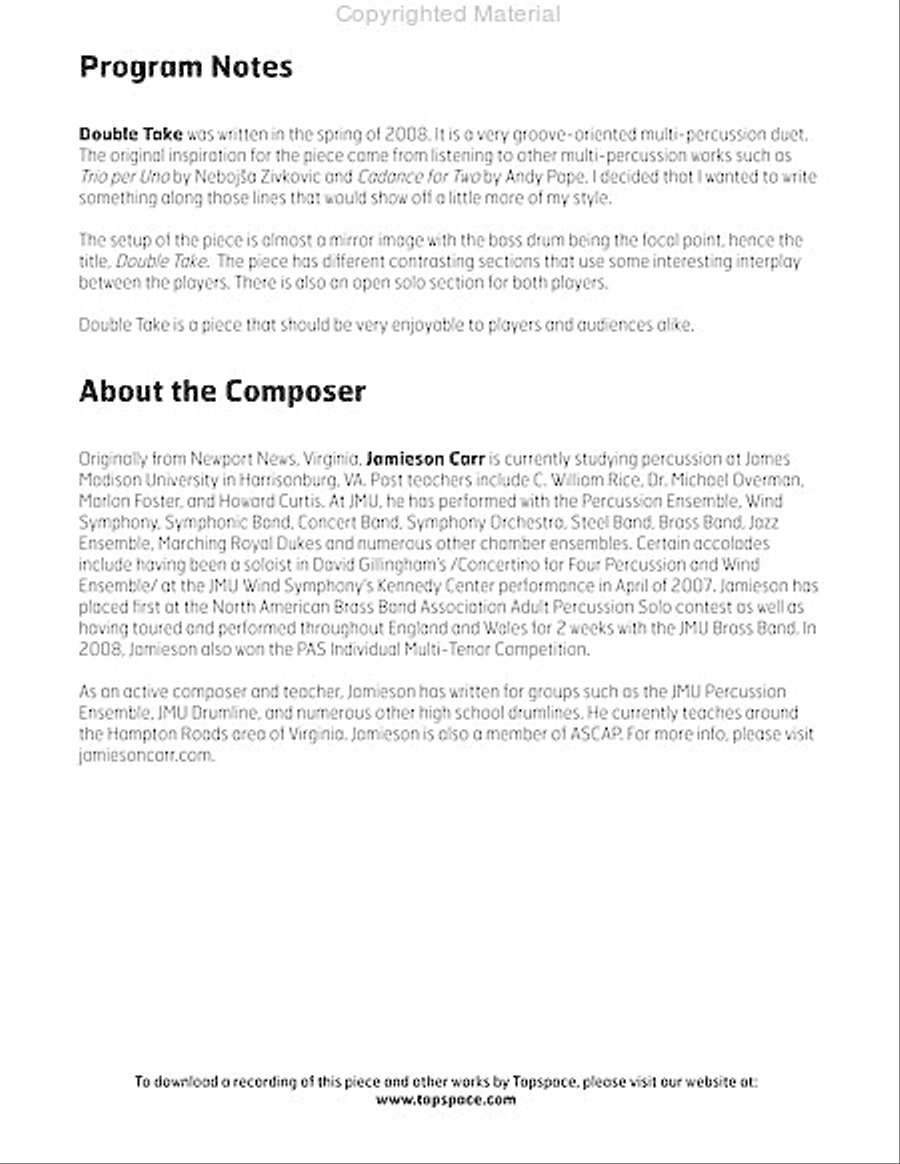 Double Take Double Take Snare Drum scores gallery preview page 3