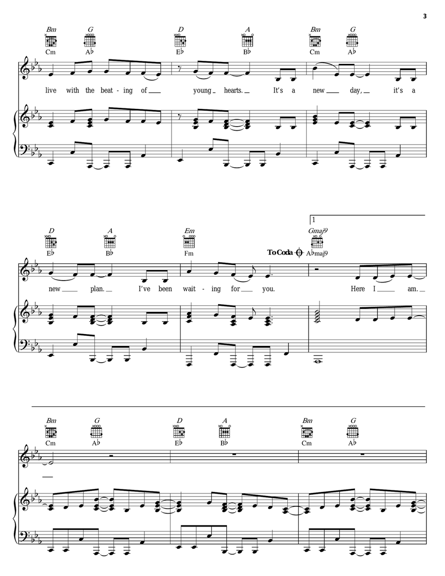 Here I Am (End Title) Piano, Vocal, Guitar scores gallery preview page 3