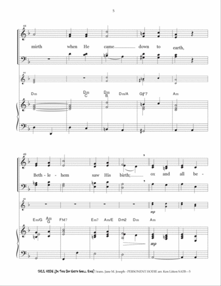 Jazz Hodie (On This Day Earth Shall Ring) 4-Part scores gallery preview page 5