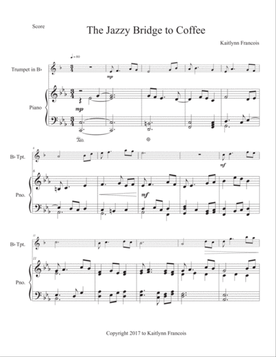 The Jazzy Bridge to Coffee Trumpet Solo scores gallery preview page 1