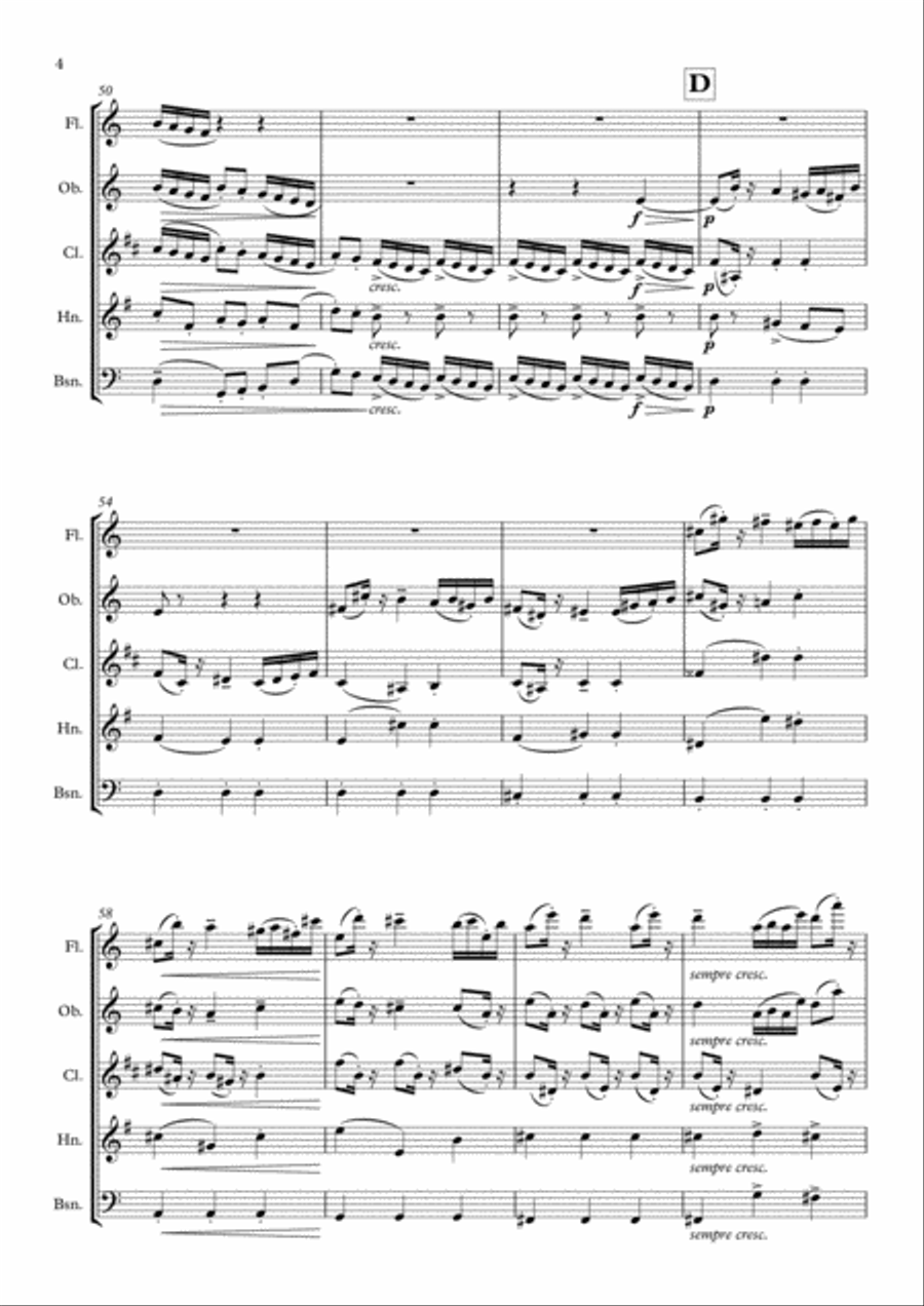 Parry: An English Suite IV. Caprice - wind quintet Woodwind Quintet scores gallery preview page 4