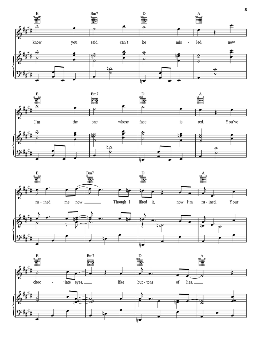 You've Ruined Me You've Ruined Me Piano, Vocal, Guitar scores gallery preview page 3