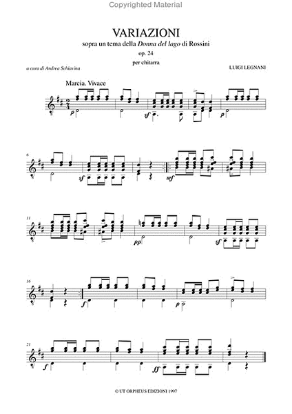 Variations on a theme from Rossini’s "La Donna del Lago" Op. 24 for Guitar image number null