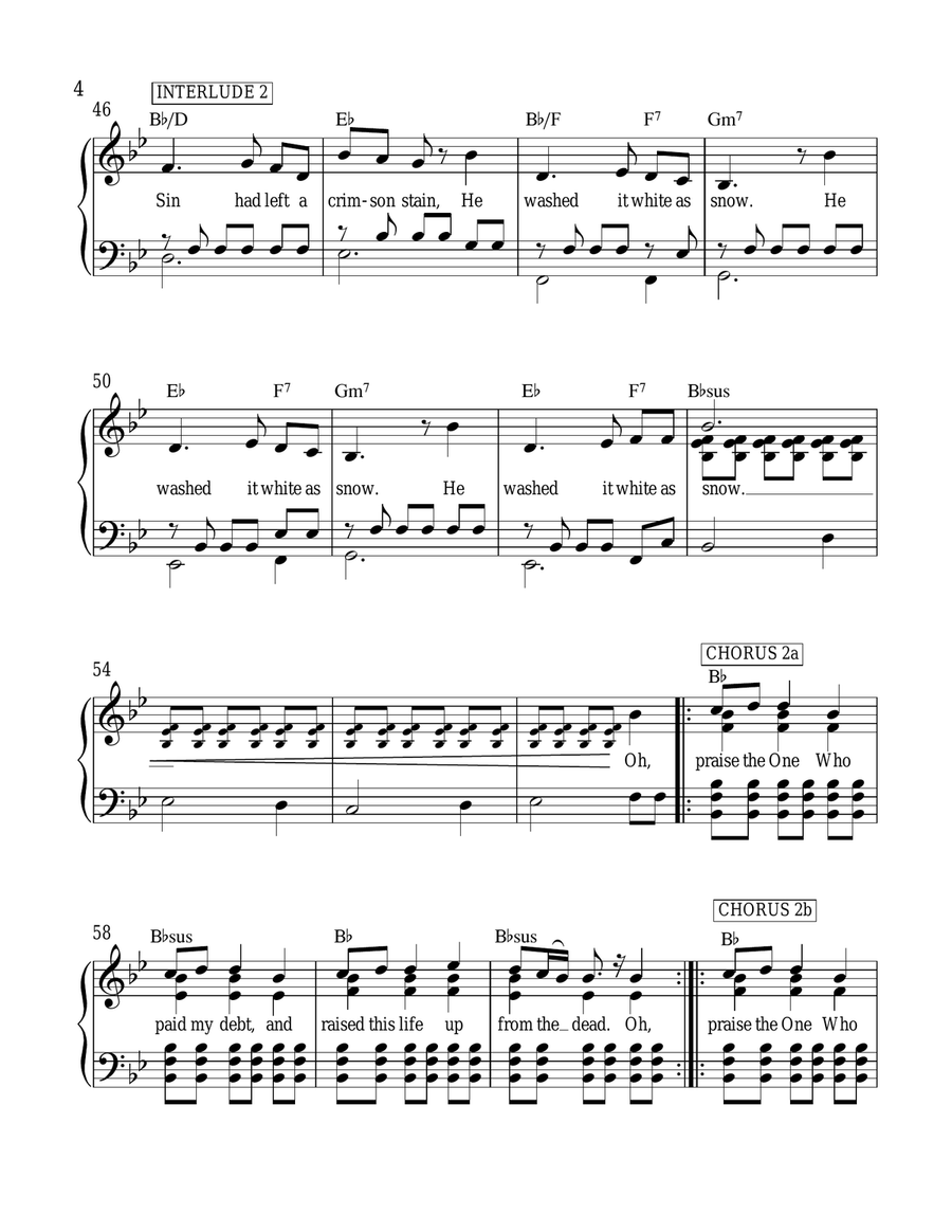 Jesus Paid It All Piano, Vocal scores gallery preview page 4