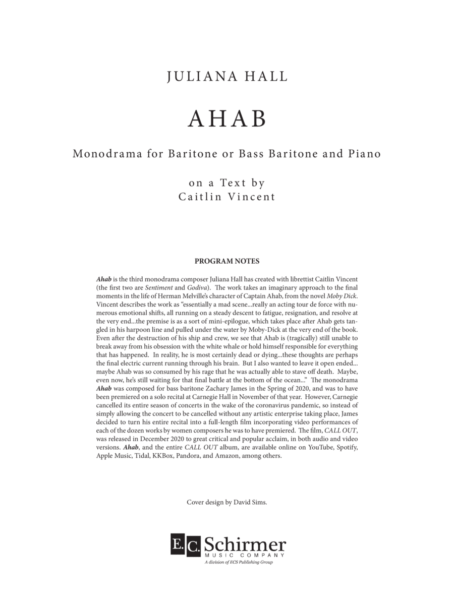 Ahab Baritone Voice scores gallery preview page 1