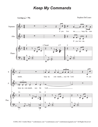 Keep My Commands (Duet for Soprano and Alto solo)