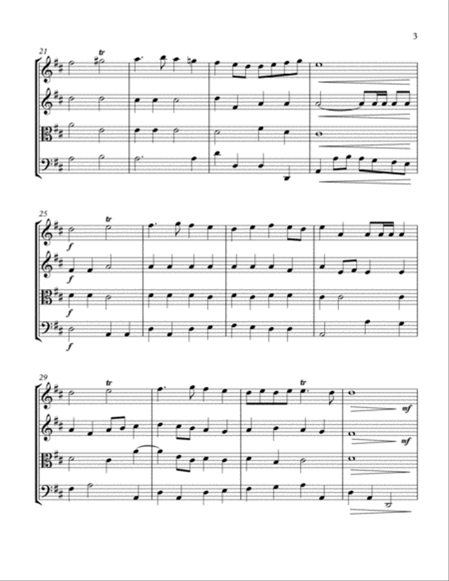 The Prince of Denmark's March for String Quartet [Best for Wedding] String Quartet scores gallery preview page 4