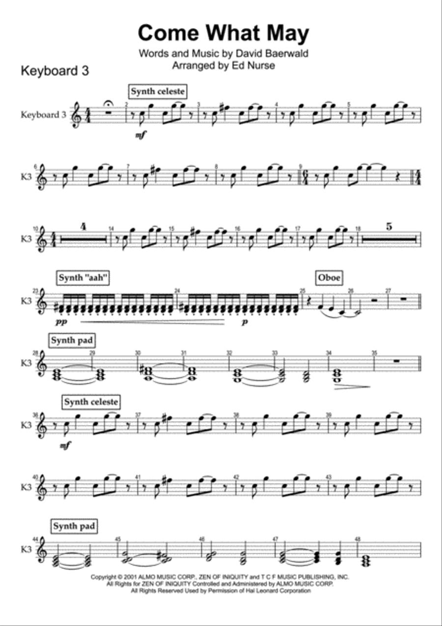 Come What May Small Ensemble scores gallery preview page 6