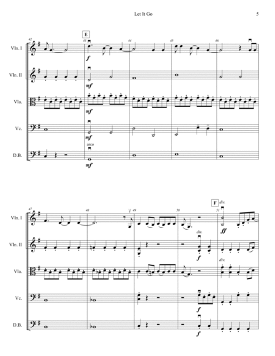 Let It Go (demi Lovato Version) Score and Parts scores gallery preview page 5