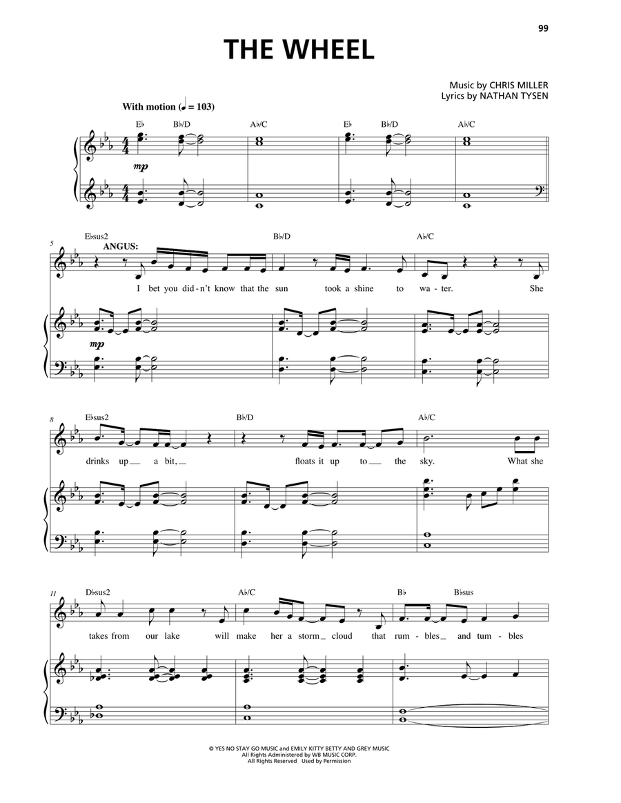 The Wheel The Wheel Piano, Vocal scores gallery preview page 1