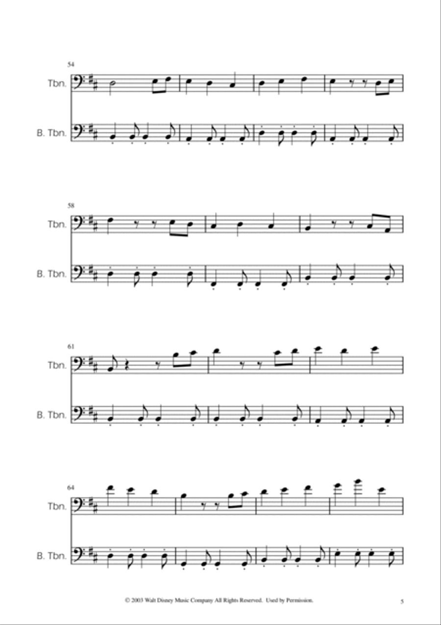 He's A Pirate He's A Pirate Trombone Duet scores gallery preview page 5