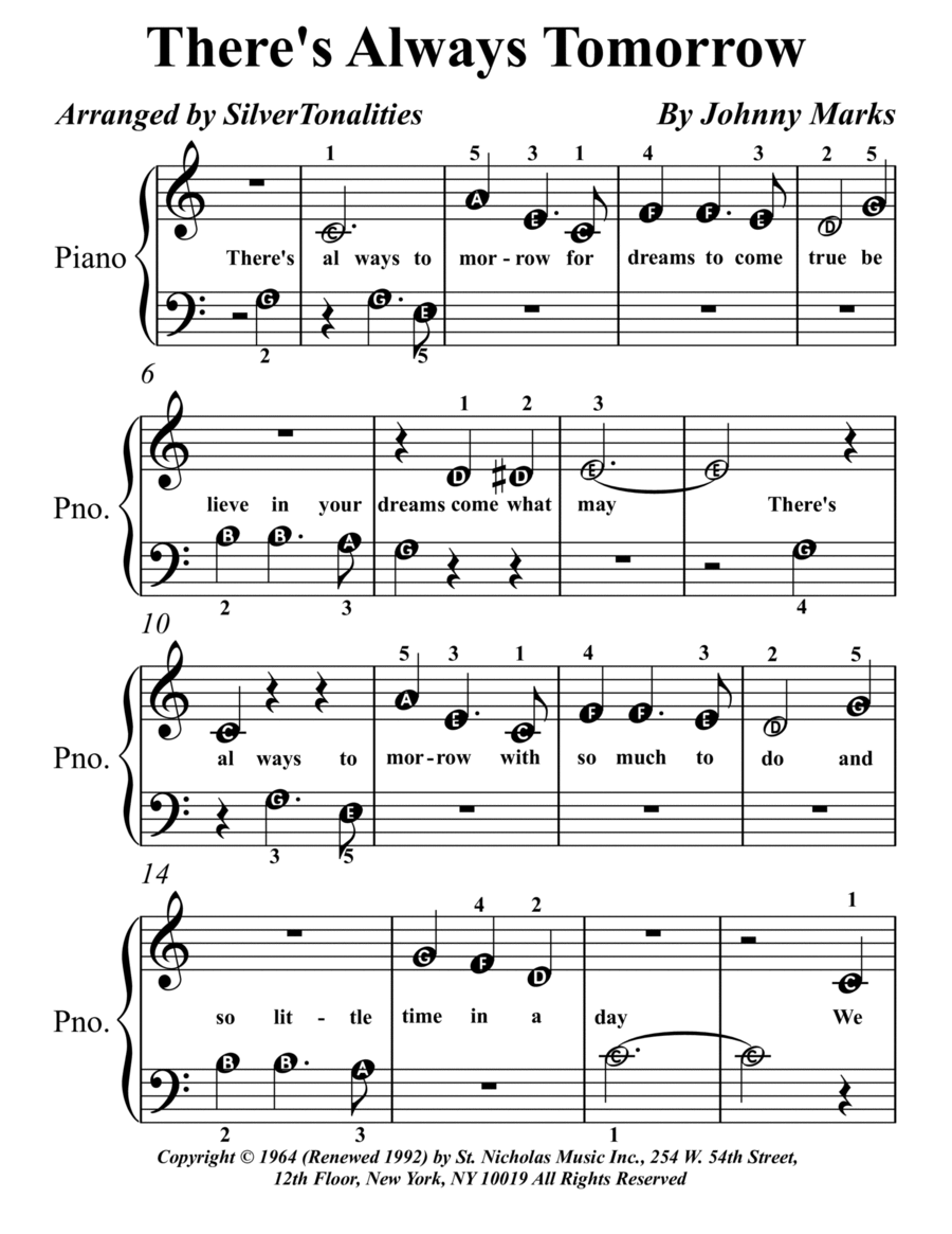 There's Always Tomorrow Piano Method scores gallery preview page 1