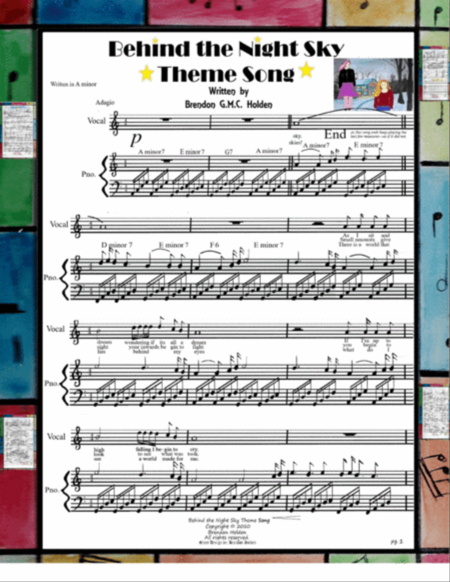 Behind the Night Sky: Theme song Voice scores gallery preview page 3