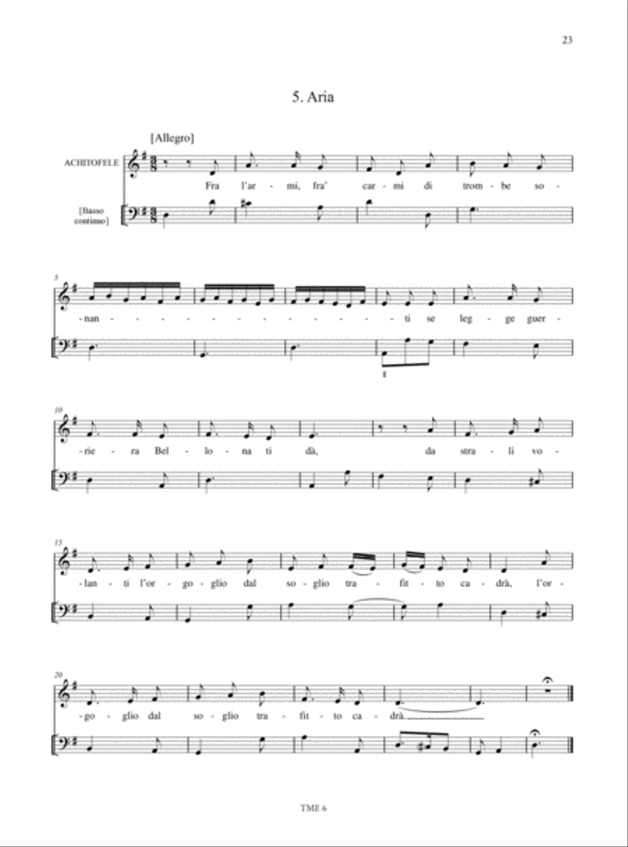 L’Assalonne (Modena 1684) - Il Mosè legato di Dio e liberator del popolo ebreo (Modena 1686). Critical Edition Choir scores gallery preview page 7
