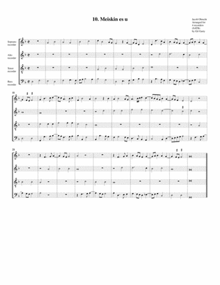 Meiskin es u (arrangement for 4 recorders)