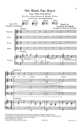 Book cover for One Hand, One Heart (from West Side Story) (arr. William Stickles)