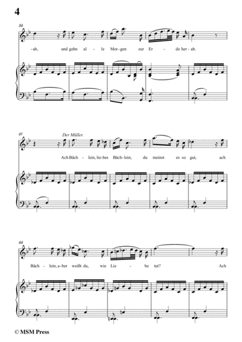 Schubert-Der Müller und der Bach,from 'Die Schöne Müllerin',Op.25 No.19,in b flat minor,for Voice&Piano image number null