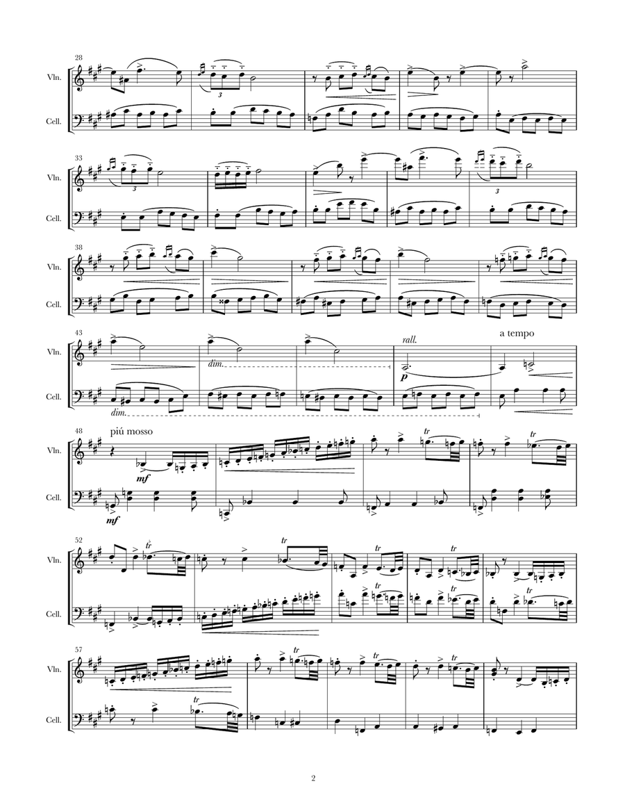 Borodin Nocturne (for Violin/Cello Duo) String Duet scores gallery preview page 2