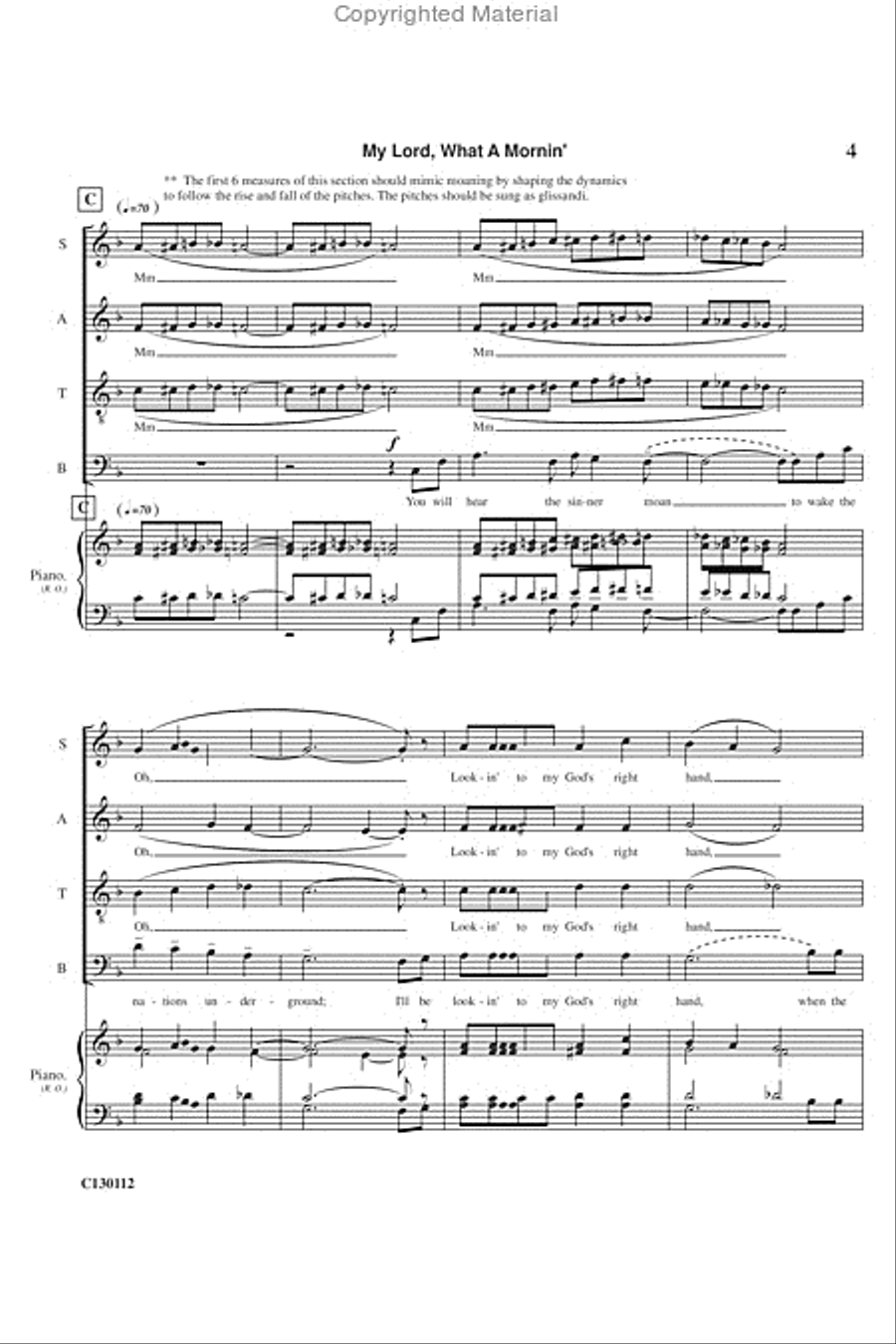 My Lord What A Mornin' 4-Part scores gallery preview page 6