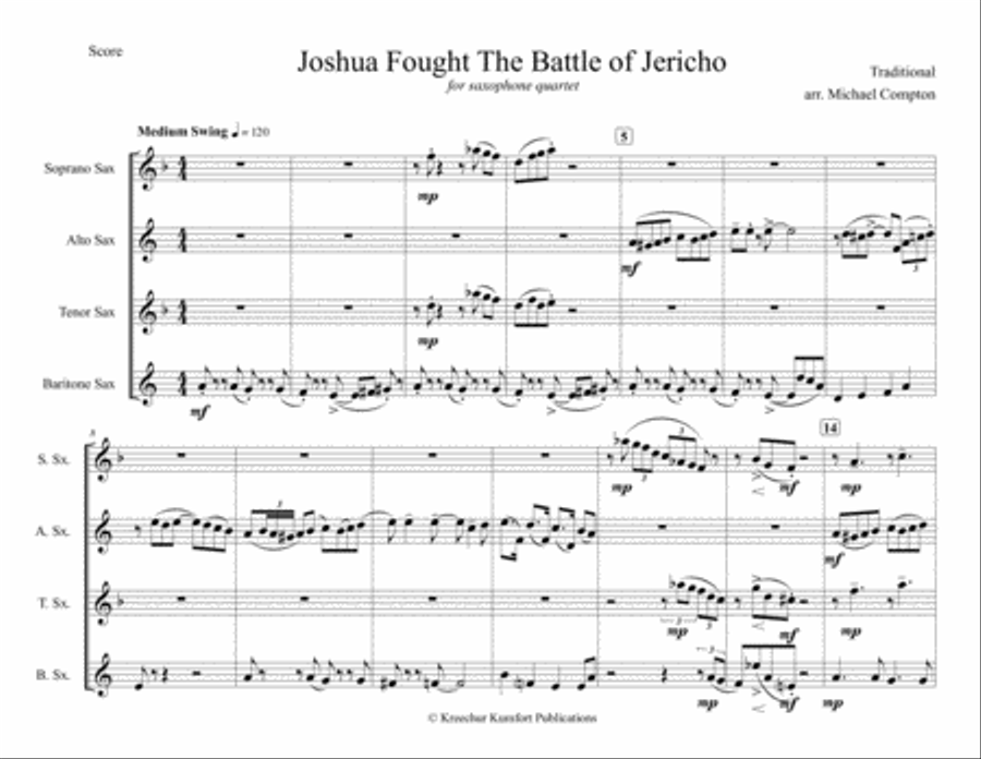 Joshua Fit The Battle Of Jericho Woodwind Quartet scores gallery preview page 1