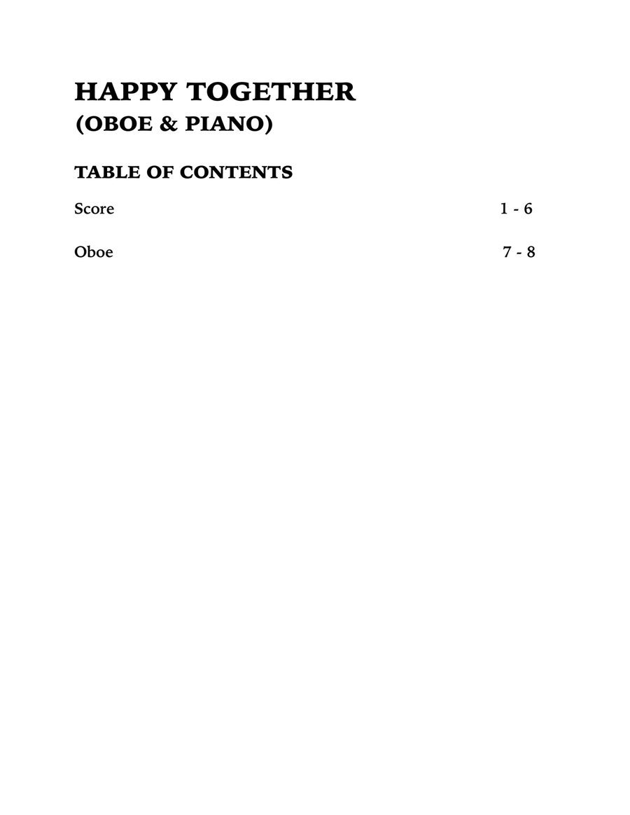 Happy Together Piano scores gallery preview page 4