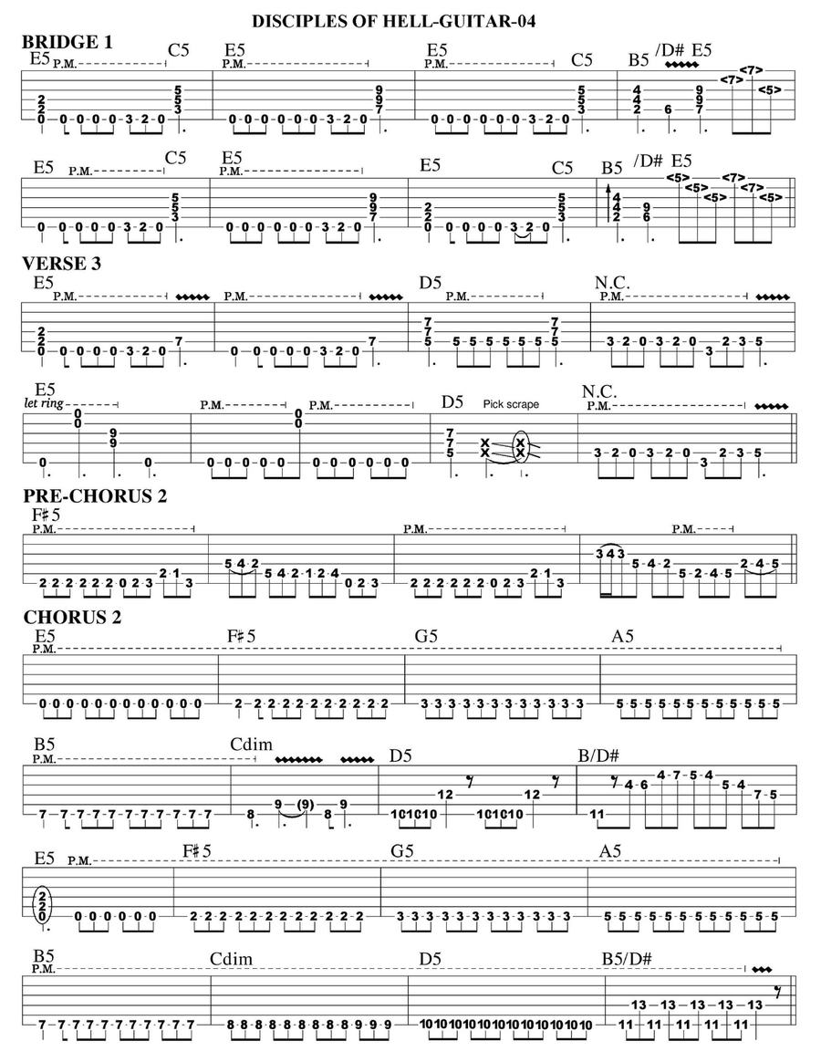 Disciples Of Hell Electric Guitar scores gallery preview page 4