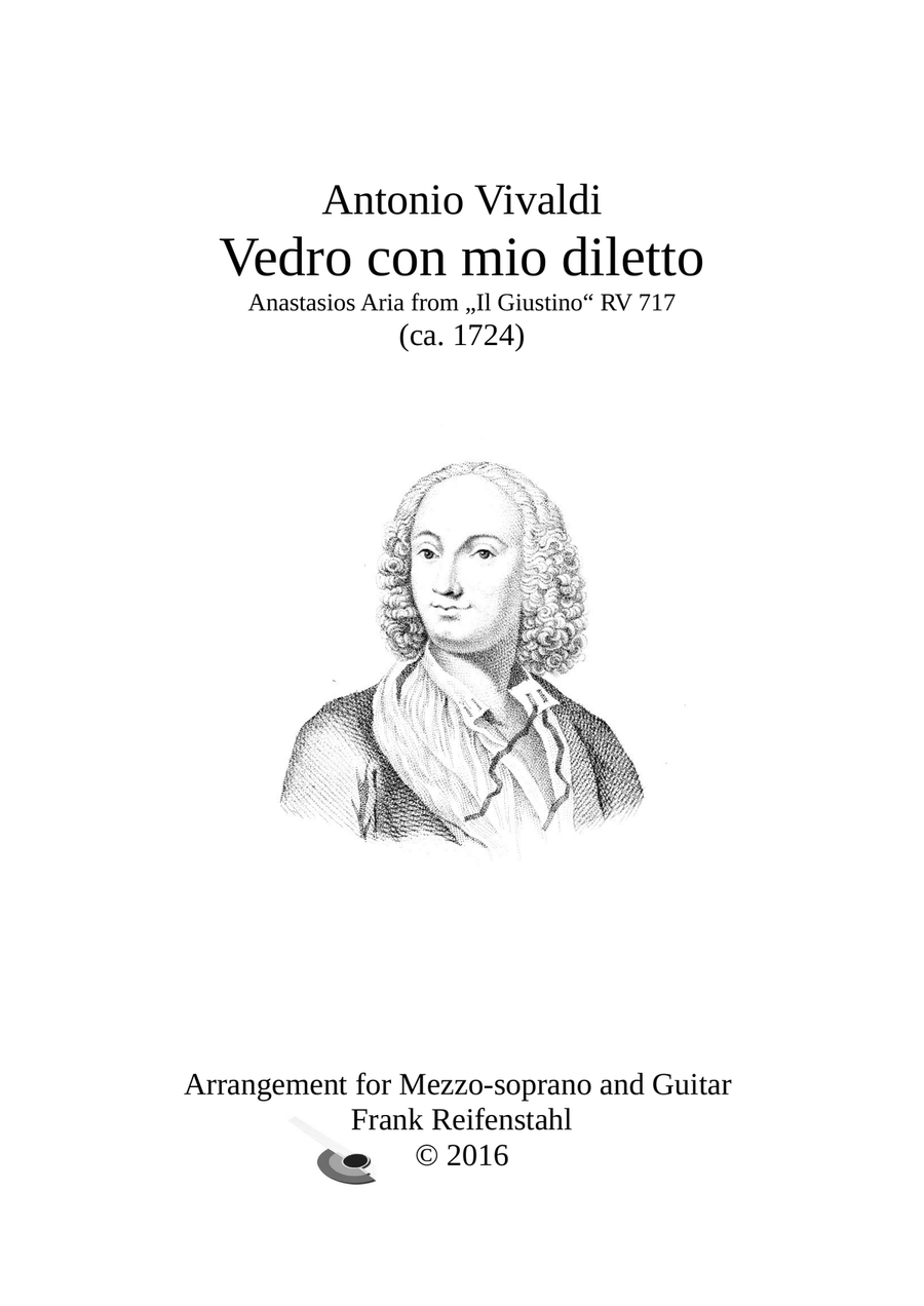 Antonio Vivaldi - Vedro con mio diletto for Mezzo-soprano and Guitar Small Ensemble scores gallery preview page 1